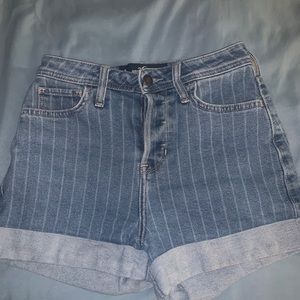 Hollister High waisted striped shorts